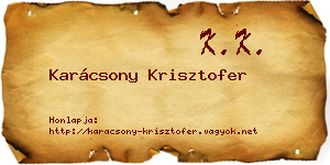 Karácsony Krisztofer névjegykártya