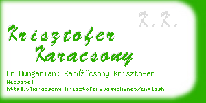 krisztofer karacsony business card